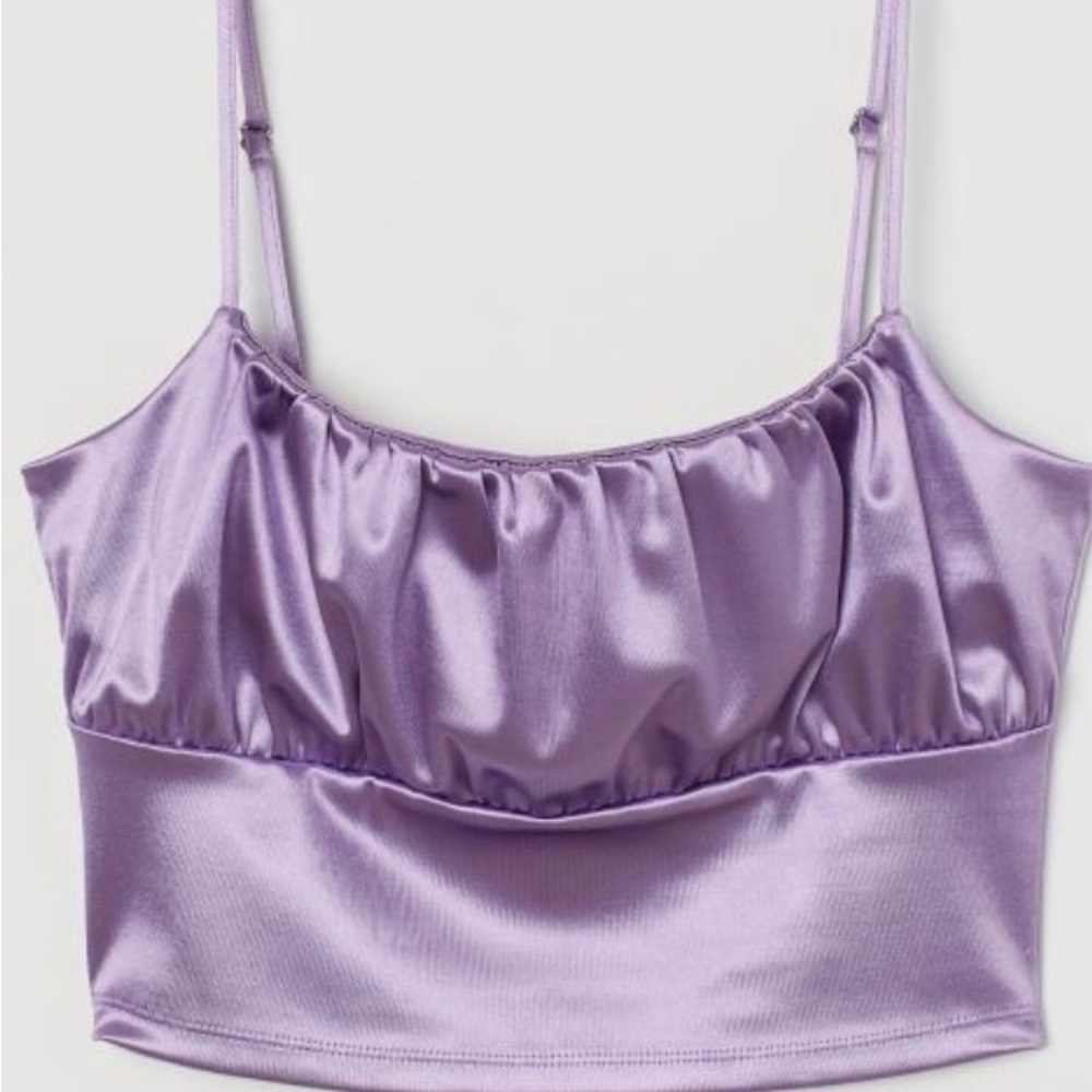 Metallic lavender Cami Crop Top